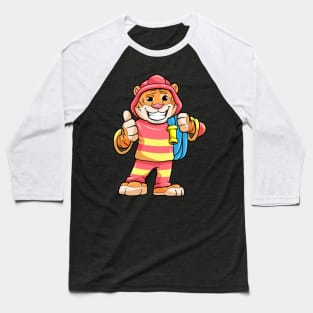 Tiger as Firefighter with Hose Baseball T-Shirt